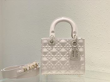 DIOR Small Lady MyABC Dior Bag White Size 20x16.5x8 cm