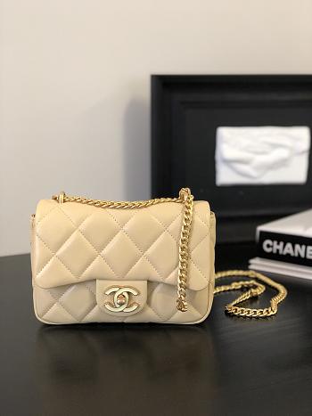 Chanel Mini Square Flap Bag Beige Size 18x12x5 cm