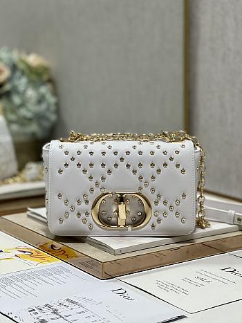Dior Caro Small Bag White Lucky Star Cannage Lambskin 20x12x7 cm