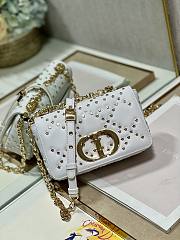Dior Caro Small Bag White Lucky Star Cannage Lambskin 20x12x7 cm - 6