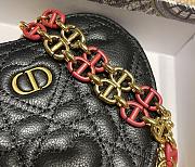 DIOR DIORAMOUR CARO Heart Red Chain Back Bag Size 11x10x1.5 cm - 5