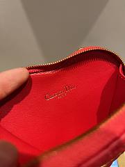 DIOR DIORAMOUR CARO Heart Red Chain Red Bag Size 11x10x1.5 cm - 3