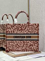 Dior Book Tote Metallic Pink Dior Brocart Embroidery  Size 42x35x18 cm - 5