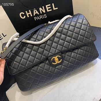 Chanel Travel flap bag large jumbo black Size 46x29x17 cm