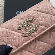 CHANEL Wallet Grained Calfskin & Gold-Tone Metal Light Pink -11X7 cm - 4