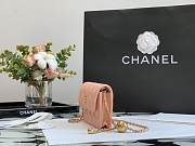  CHANEL Classic Rose Lambskin Pearl Crush Card Holder Belt Bag Size 9.5x12.5x3.5 cm - 6