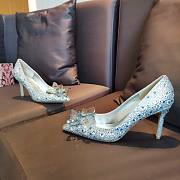 Jimmy Choo Blue High Heels Crystal Covered Pointy Toe Pumps - 6