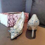 Jimmy Choo Blue High Heels Crystal Covered Pointy Toe Pumps - 5
