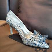 Jimmy Choo Blue High Heels Crystal Covered Pointy Toe Pumps - 4