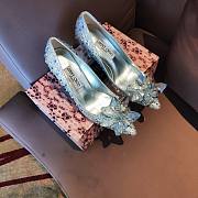 Jimmy Choo Blue High Heels Crystal Covered Pointy Toe Pumps - 2