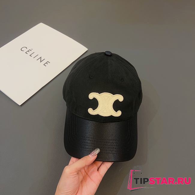 CELINE Triomphe baseball cap in cotton Black - 1