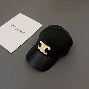 CELINE Triomphe baseball cap in cotton Black - 3