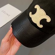 CELINE Triomphe baseball cap in cotton Black - 2