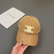 CELINE Triomphe baseball cap in cotton Beige - 1