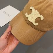 CELINE Triomphe baseball cap in cotton Beige - 2