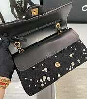 Chanel Tweed Cosmos Pearl Flap Bag Size 25 cm - 4