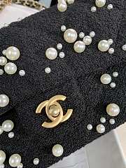 Chanel Tweed Cosmos Pearl Flap Bag Size 25 cm - 3