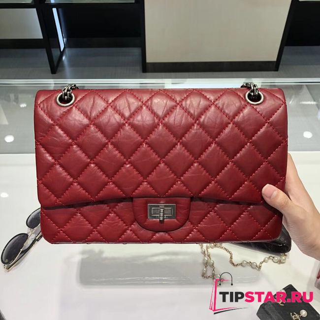 Chanel CF2.55 Chain Shoulder Bag Red Size 28 Cm - 1