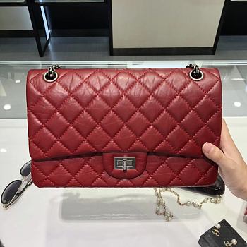 Chanel CF2.55 chain shoulder bag Red Size 28 cm