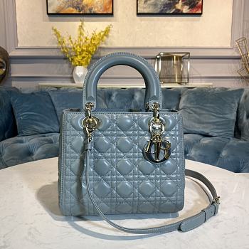 Dior Lady Medium bag Blule cannage lambskin Size 24 x 20 x 11 cm