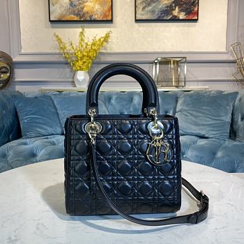 Dior Lady Medium bag Black cannage lambskin Size 24 x 20 x 11 cm