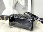Lady Dior Medium Patent Leather Bag Black Gold Hardware Size 24×20×11 cm - 4