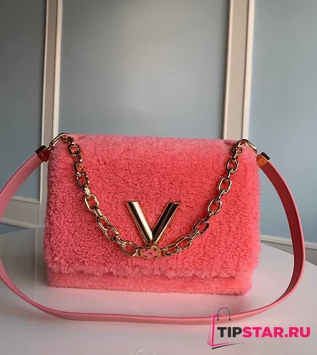 Louis Vuitton Twist MM hand bag Pink gold-color double chain Size 23x18x8 cm - 1