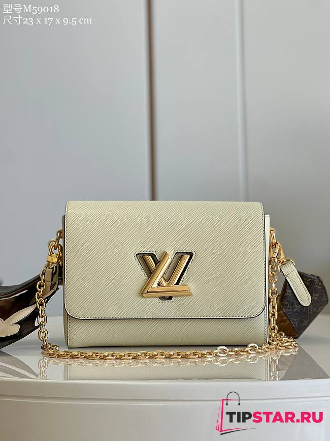 Louis Vuitton Cream Epi Twist MM  M59018 Size 23x17x9.5 cm - 1