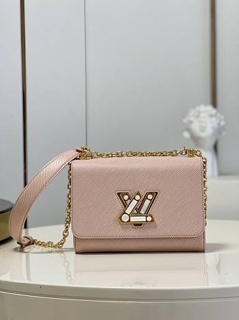 Louis Vuitton Twist PM Handback Pink Epi Leather with The Signature Twist Lock In Moonstone Size 23x17x9.5 cm