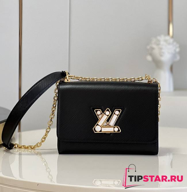 Louis Vuitton Twist PM Handback Black Epi Leather with The Signature Twist Lock In Moonstone Size 23x17x9.5 cm - 1