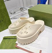 GUCCI Off-White Perforated G Platform Loafers - 1