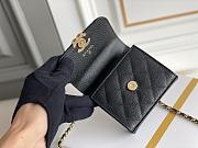 Chanel Black Calfskin Classic Single Flap Card Holder with Chain Gold Hardware Size 11x11x3 cm - 5