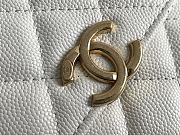 Chanel White Calfskin Classic Single Flap Card Holder with Chain Gold Hardware Size 11x11x3 cm - 5