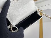 Chanel White Calfskin Classic Single Flap Card Holder with Chain Gold Hardware Size 11x11x3 cm - 4