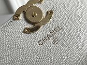 Chanel White Calfskin Classic Single Flap Card Holder with Chain Gold Hardware Size 11x11x3 cm - 2