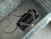 Chanel Small Flap Bag Patent Calfskin & Gold-Tone Metal Black Size 17x14.5x7.5 cm - 5
