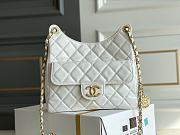 Chanel HOBO BAG Shiny Crumpled Calfskin & Gold-Tone Metal White Size 22.5x21.5x7 cm - 1