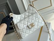 Chanel HOBO BAG Shiny Crumpled Calfskin & Gold-Tone Metal White Size 22.5x21.5x7 cm - 2