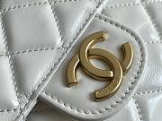 Chanel HOBO BAG Shiny Crumpled Calfskin & Gold-Tone Metal White Size 22.5x21.5x7 cm - 3
