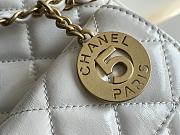 Chanel HOBO BAG Shiny Crumpled Calfskin & Gold-Tone Metal White Size 22.5x21.5x7 cm - 5