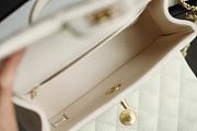 Chanel Flap Bag with Top Handle Grained Calfskin Gold Tone Metal Cream 20 x 13 x 9 cm - 2
