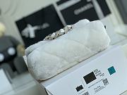 Chanel Shearling Strass Flap Bag Crystal Strap White Size 15x21.5x6.5 cm - 5