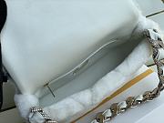 Chanel Shearling Strass Flap Bag Crystal Strap White Size 15x21.5x6.5 cm - 6