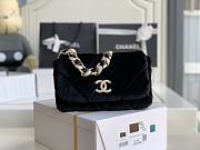 Chanel Shearling Strass Flap Bag Crystal Strap Black Size 15x21.5x6.5 cm - 1