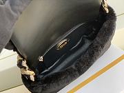 Chanel Shearling Strass Flap Bag Crystal Strap Black Size 15x21.5x6.5 cm - 4
