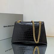 Balenciaga Crush Chain Shoulder Bag in Croc-embossed Leathe Size 31x20x7 cm - 2