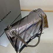 Balenciaga Hourglass quilted metallic crinkled-leather shoulder bag Size 31x20x7 cm - 4
