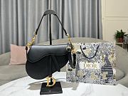 Dior Saddle Bag with Strap Black Grained Calfskin Black Size 25.5x20x6.5 cm - 1