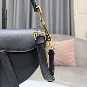 Dior Saddle Bag with Strap Black Grained Calfskin Black Size 25.5x20x6.5 cm - 3