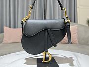 Dior Saddle Bag with Strap Black Grained Calfskin Black Size 25.5x20x6.5 cm - 5